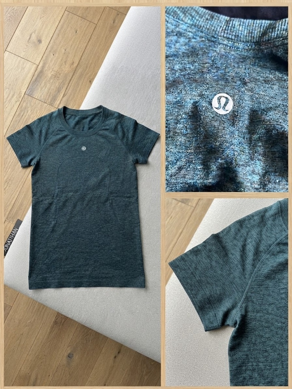 lululemon athletica Short Sleeve Heathered Forest Green Tee